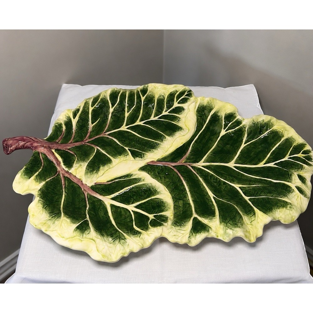 Fitz & Floyd Le Marche Cabbage Leaf Serving Platter 21" New w/ Tag Vegetable
